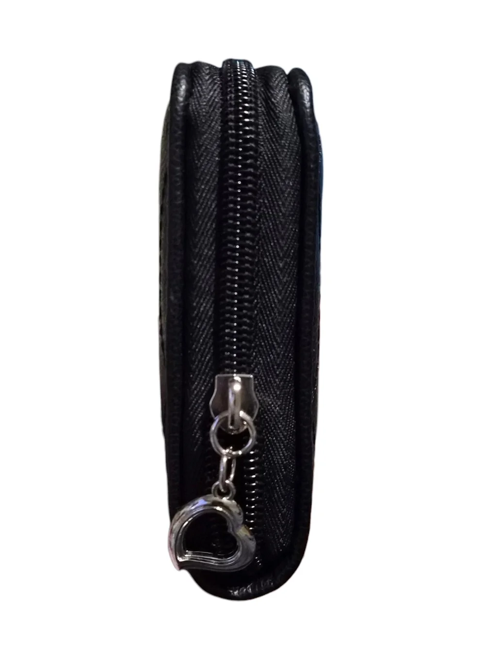 Bobbi Russo Black Quilted Zip Around Wallet Faux Leather Organizer